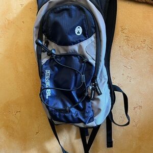 Streamlined Blue  and Gray Backpack with Durable Fabric